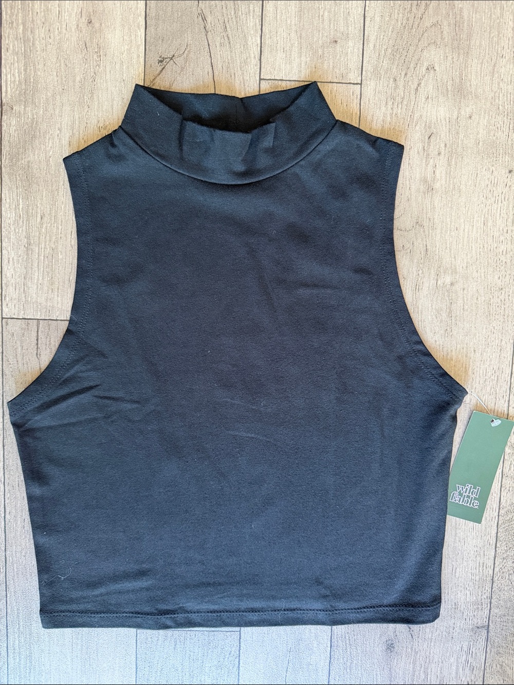 wild fable Black Mock Neck Cropped Tank
